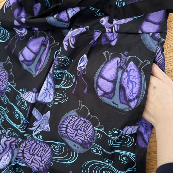 Japanese unisex samurai wide pants hakama goth trousers Japan size S m acdc rag - Picture 11 of 12